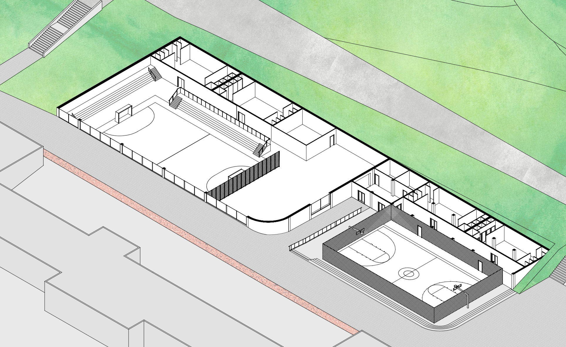 Spaccato Architettonico Bagnoli Sports Hub